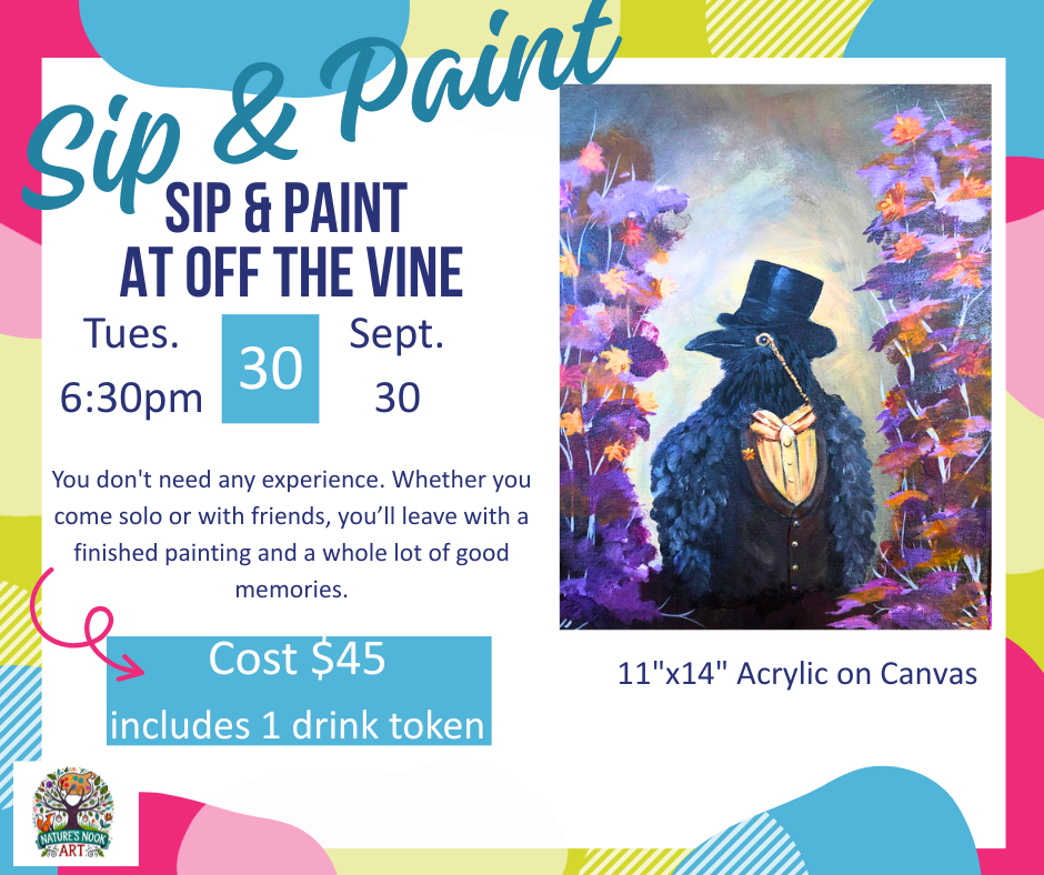Sept. 30 Sip and Paint at Off The Vine