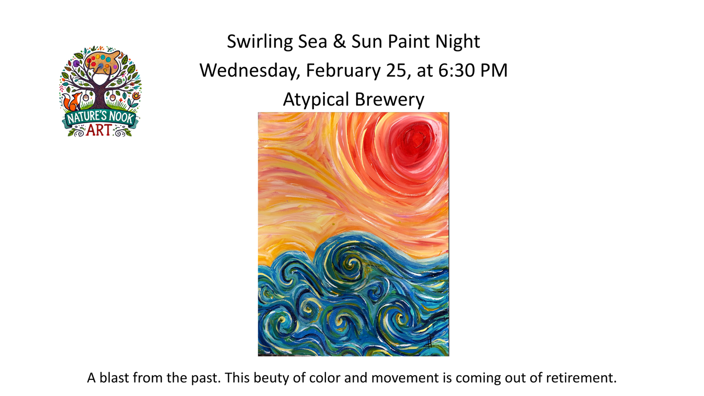 Feb. 25 Paint Night Sea and Sun at Atypical