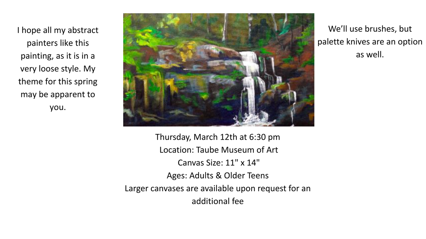 March 12 Spring Falls Sip and Paint Taube Museum