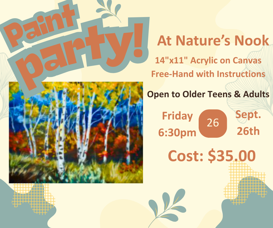 Sept. 26 Paint Party at Nature's Nook