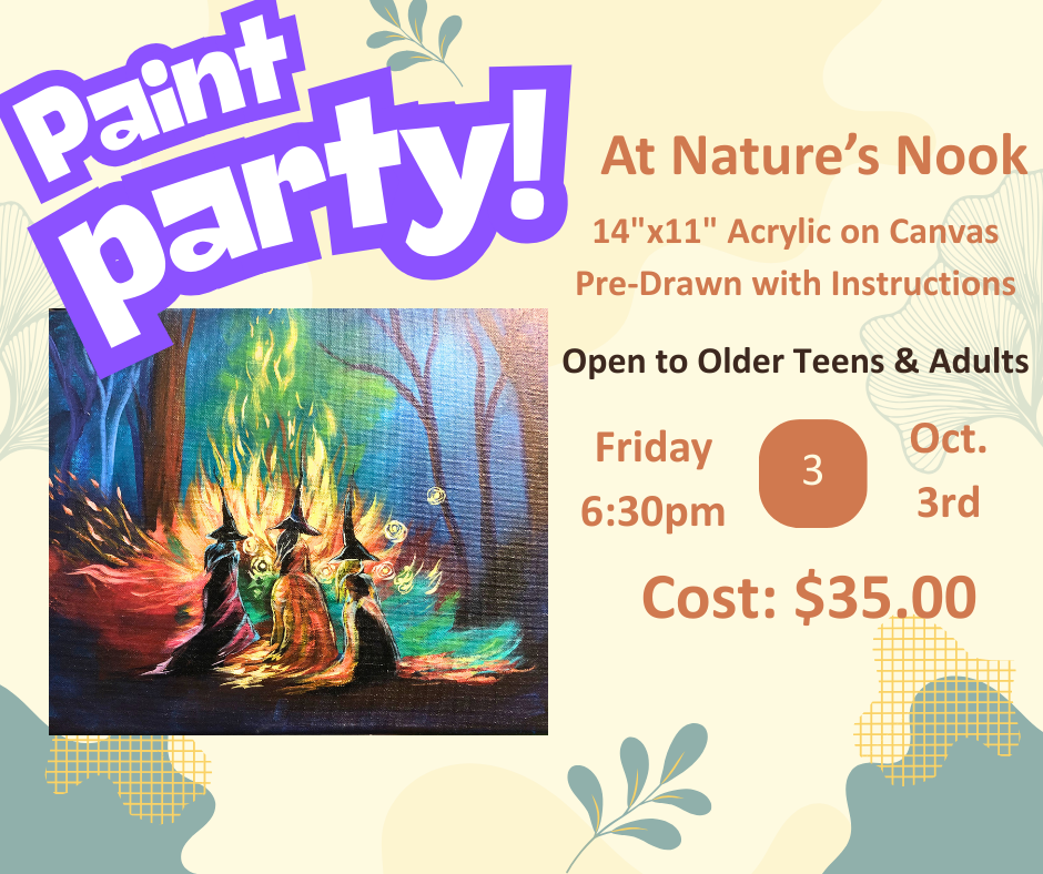 Oct. 3 Paint Party at Nature's Nook
