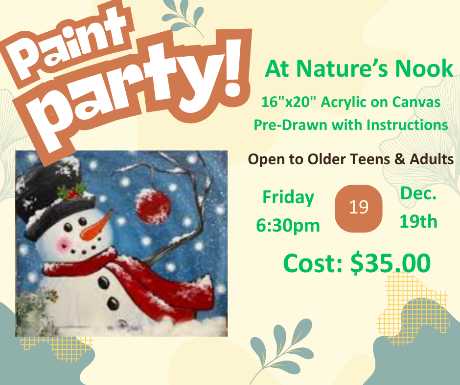 Dec. 19 Paint Party at Nature's Nook