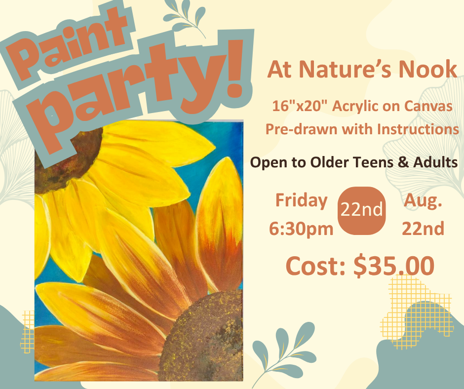 Aug. 22 Paint Party Nature's Nook