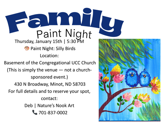 Jan. 15th Family Paint Night at Congregational UCC