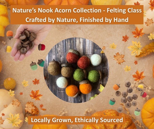 Oct. 5th Nature’s Nook Acorn Collection – Felting Class