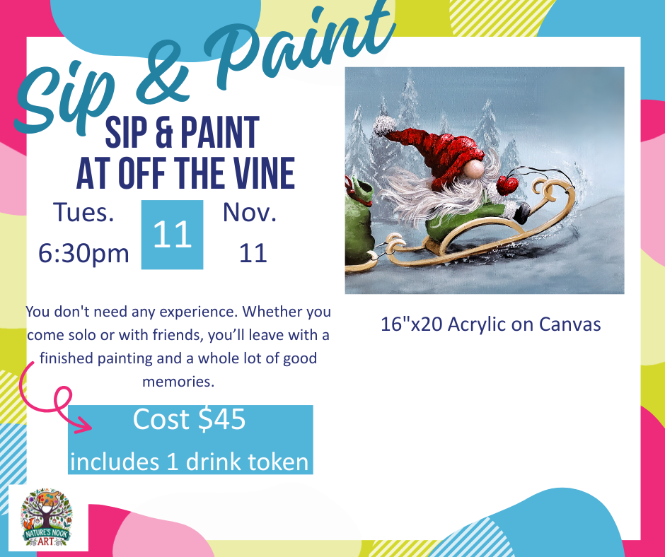 Nov. 11 Sip and Paint at Off The Vine