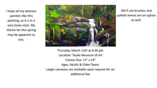 March 12 Spring Falls Sip and Paint Taube Museum