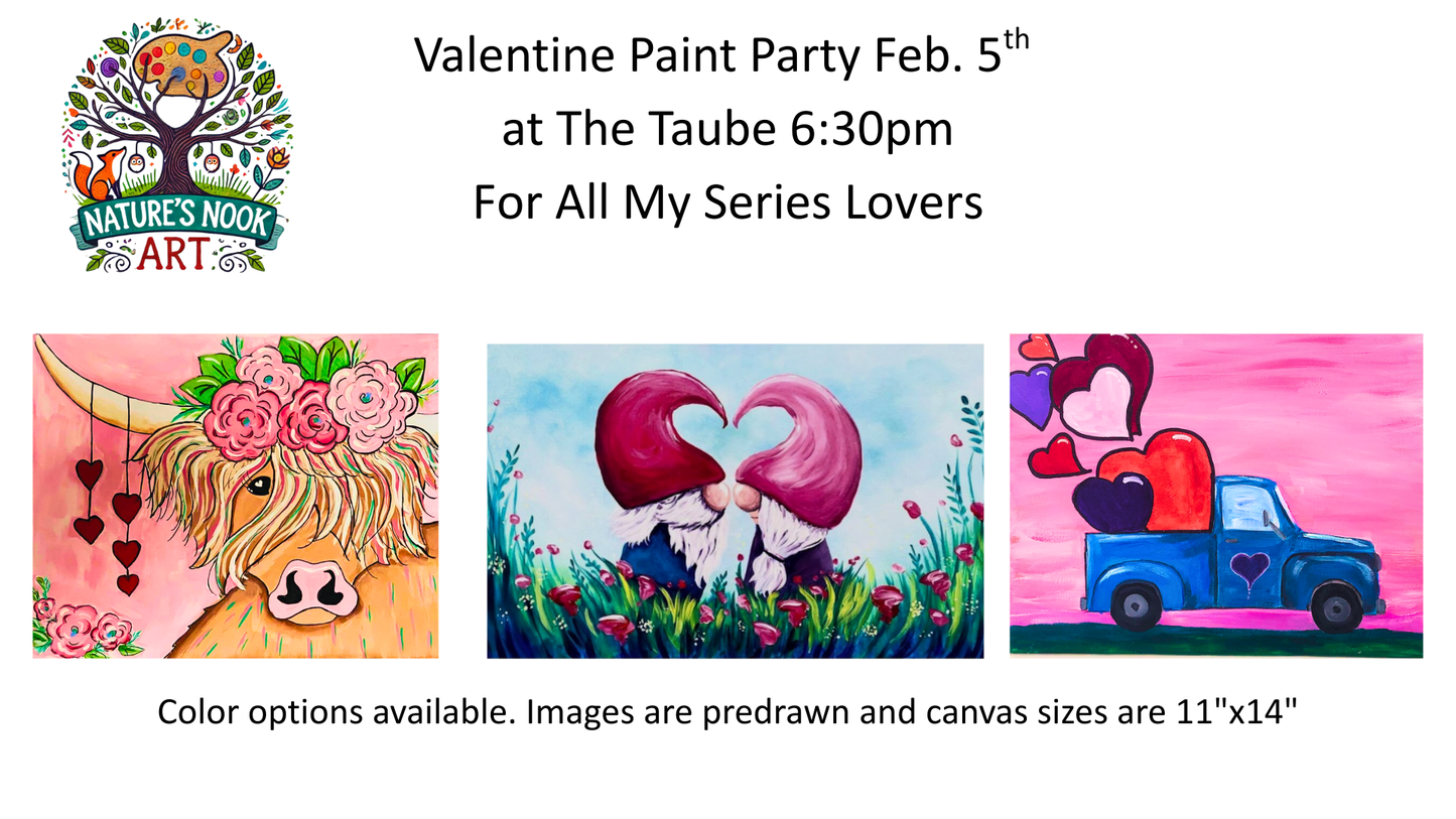 Feb. 5th Valentine's Paint Party Series at The Taube