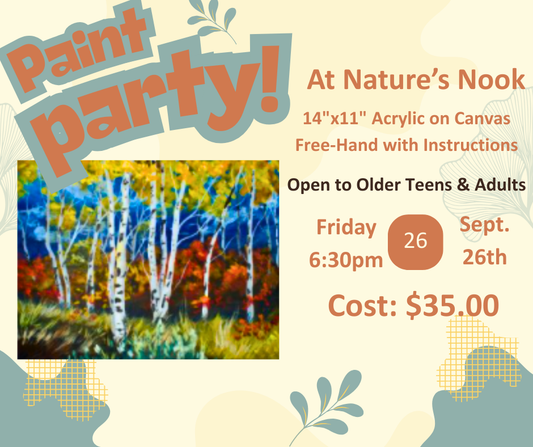 Sept. 26 Paint Party at Nature's Nook