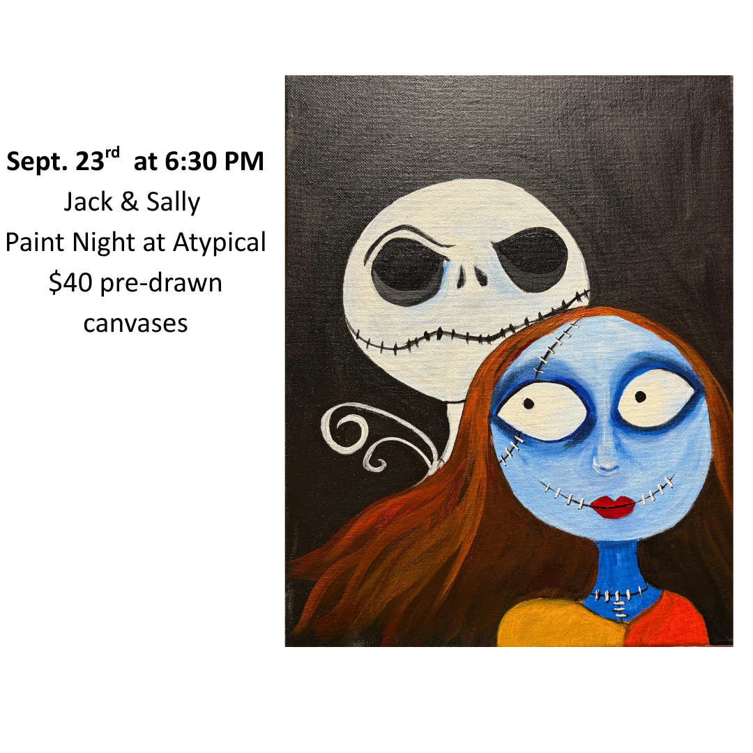 Sept. 23 Jack & Sally Paint Night at Atypical