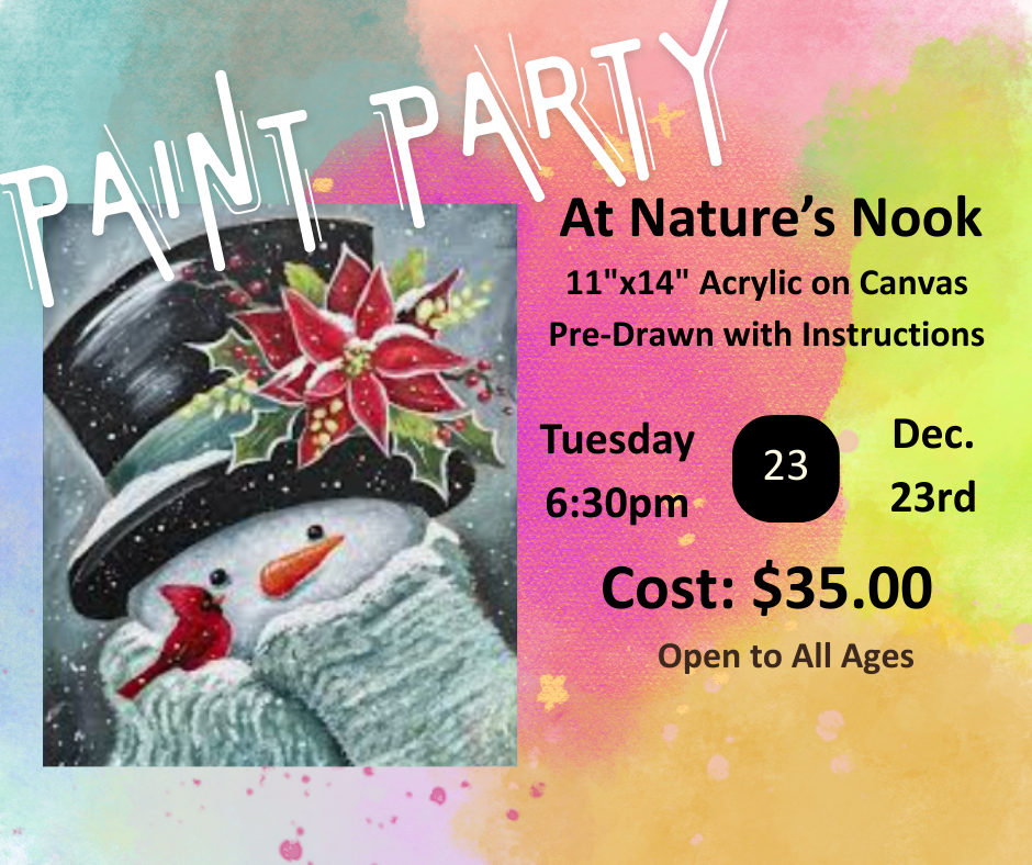 Dec. 23 Paint Party at Nature's Nook
